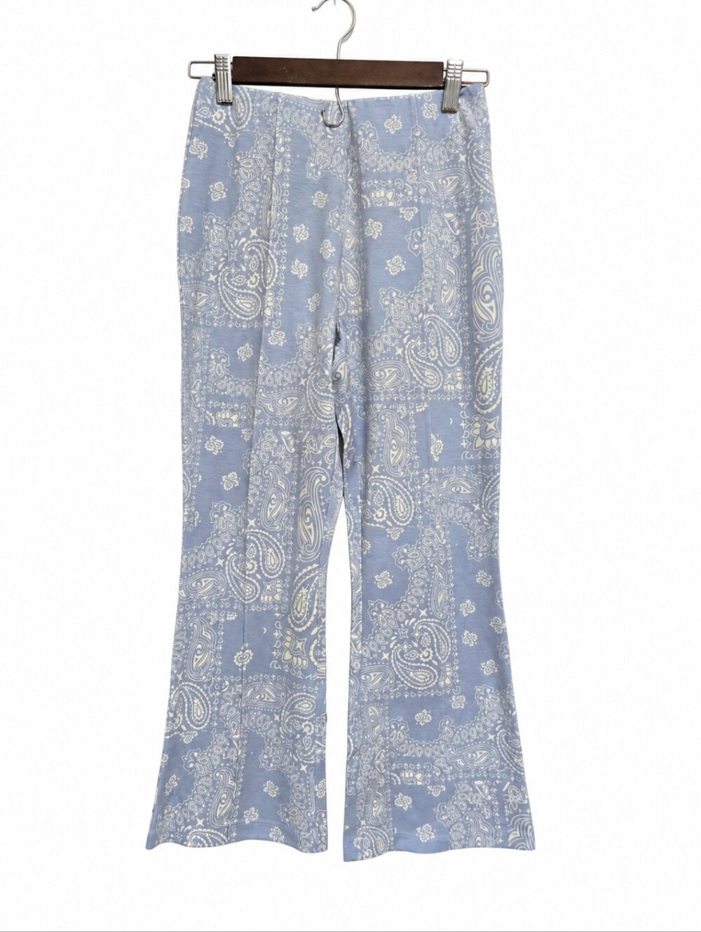 Peace Love World Blue Paisley Wide Leg Flare Pants XXS